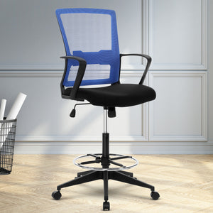 Artiss Office Chair Veer Drafting Stool Mesh Chairs Black Standing Chair Stool