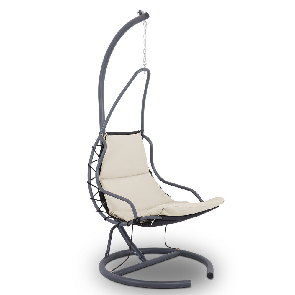 Gardeon Outdoor Swing Hammock Chair  w/ Cushion Beige