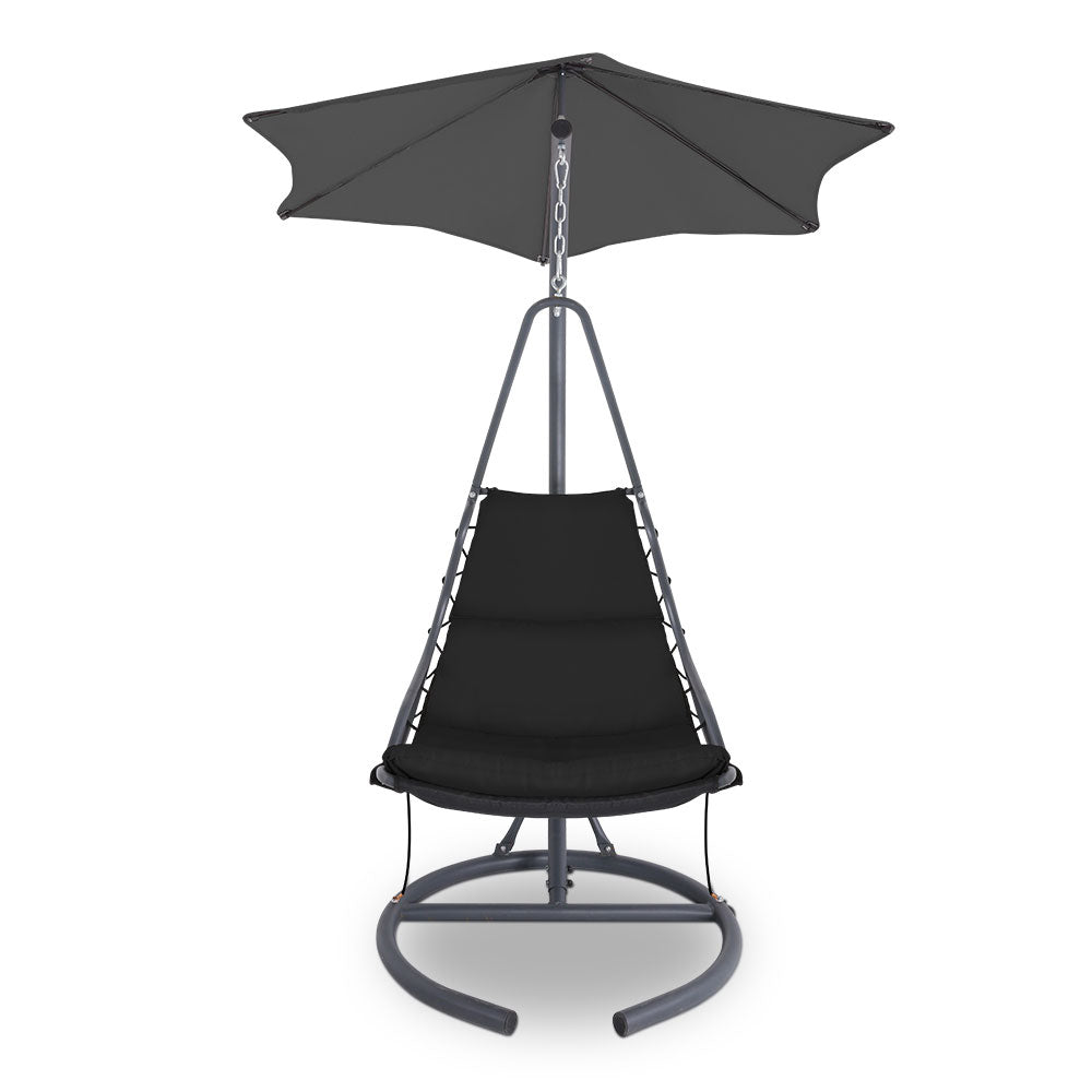 Gardeon Outdoor Swing Hammock Chair w/ Cushion Black