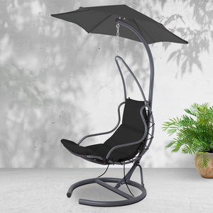 Gardeon Outdoor Swing Hammock Chair w/ Cushion Black