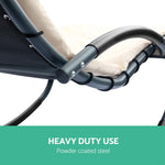 Gardeon Outdoor Rocking Armchair with Shade - Black & Beige