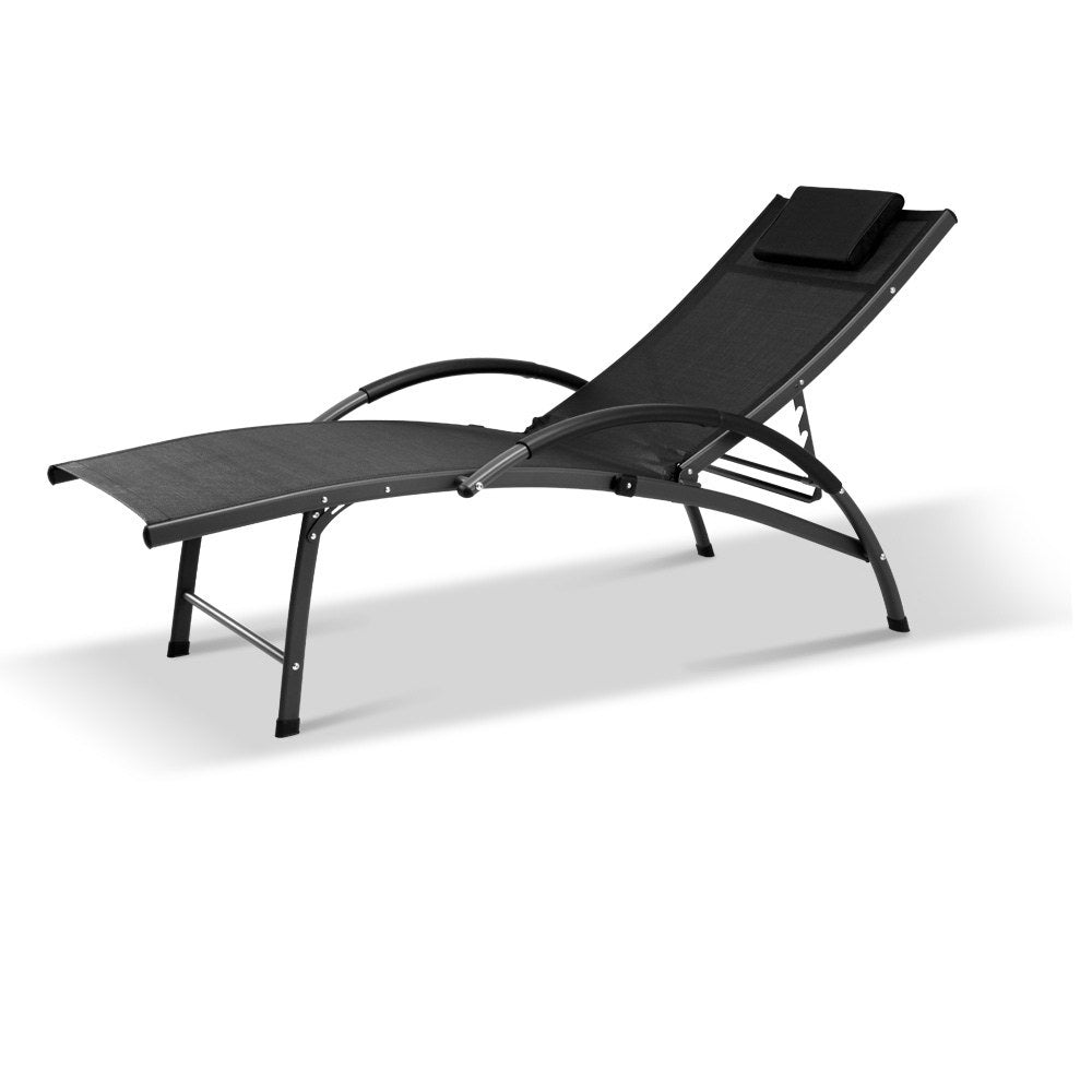 Gardeon Portable Reclining Lounge Chair - Black