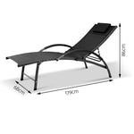 Gardeon Portable Reclining Lounge Chair - Black