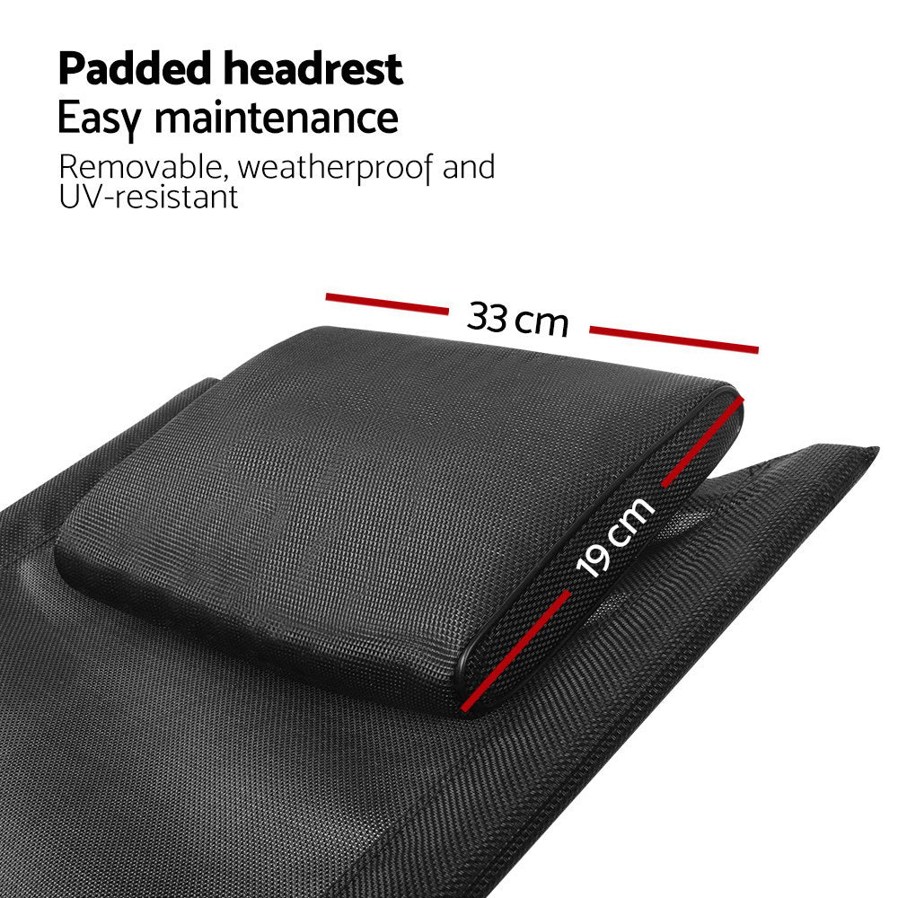 Gardeon Portable Reclining Lounge Chair - Black
