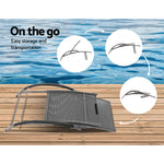 Gardeon Outdoor Sun Lounge Beach Chair Folding Recliner Garden Patio Furniture Grey