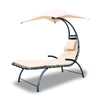 Gardeon Outdoor Lounge Chair with Shade - Beige