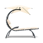 Gardeon Outdoor Lounge Chair with Shade - Beige