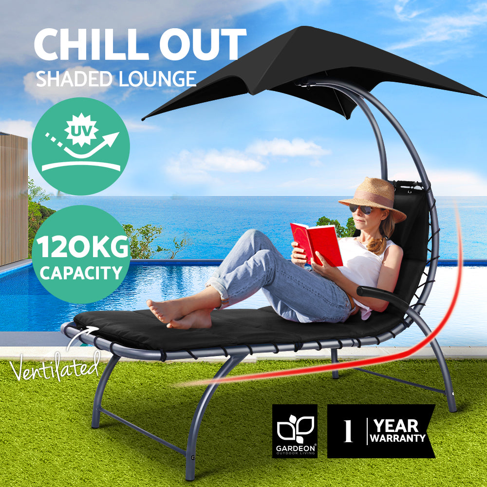 Gardeon Outdoor Sun Lounge Canopy Day Bed Sofa Garden Patio Furniture Cushion