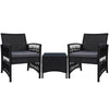 Gardeon Patio Furniture Outdoor Bistro Set Dining Chairs Setting 3 Piece Wicker