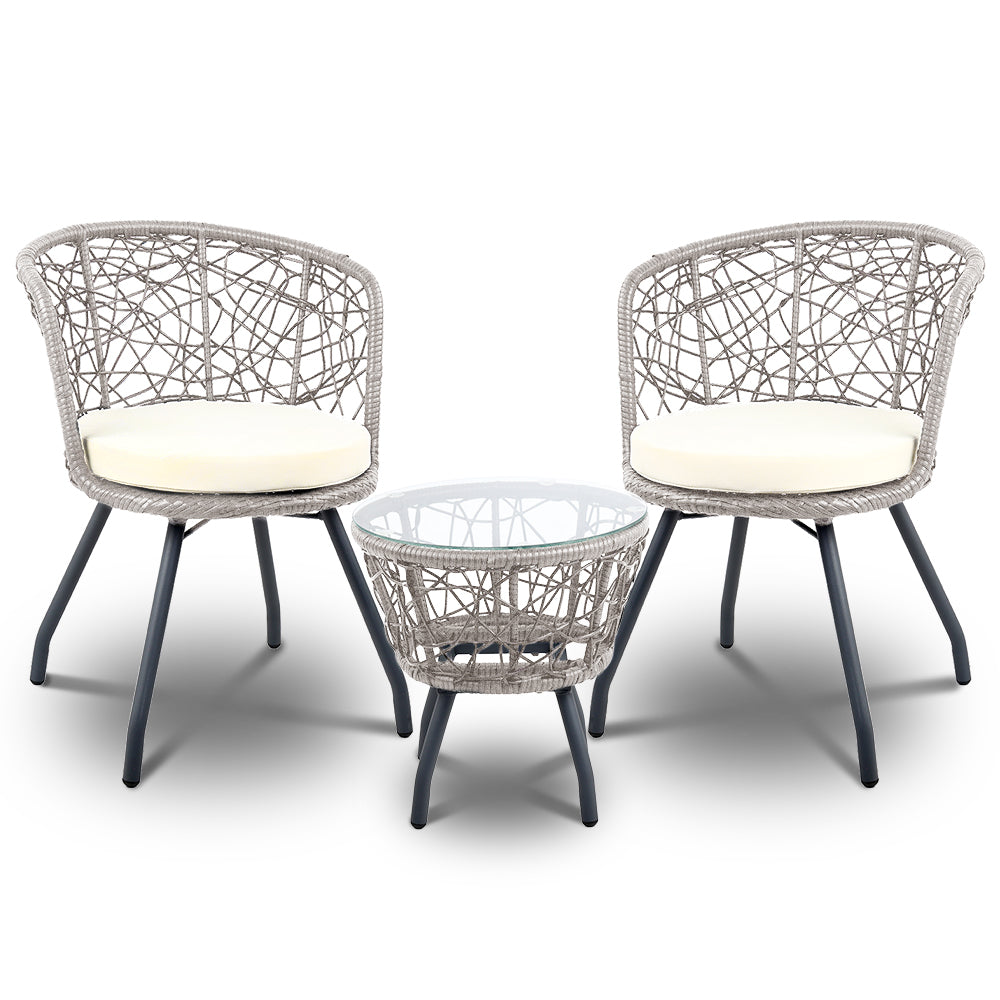 Gardeon Outdoor Patio Chair and Table - Grey