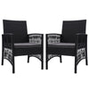 Outdoor Furniture Dining Chairs Rattan Garden Patio Cushion Black x2 Gardeon