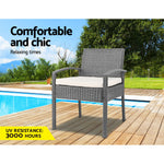 Gardeon Outdoor Furniture Bistro Wicker Chair Grey