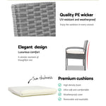 Gardeon Outdoor Furniture Bistro Wicker Chair Grey
