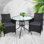 Gardeon Outdoor Furniture Dining Chair Table Bistro Set Wicker Patio Setting Tea Coffee Cafe Bar Set