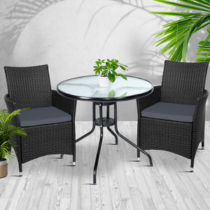 Gardeon Outdoor Furniture Dining Chair Table Bistro Set Wicker Patio Setting Tea Coffee Cafe Bar Set