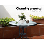 Gardeon Outdoor Furniture Dining Chairs Rattan Garden Patio Cushion Black 3PCS Tea Coffee Cafe Bar Set