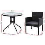 Gardeon Outdoor Bistro Chairs Patio Furniture Dining Chair Wicker Garden Cushion Tea Coffee Cafe Bar Set