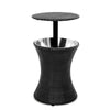 Outdoor Patio Pool Cooler Ice Bucket Rattan Bar Coffee Table Black