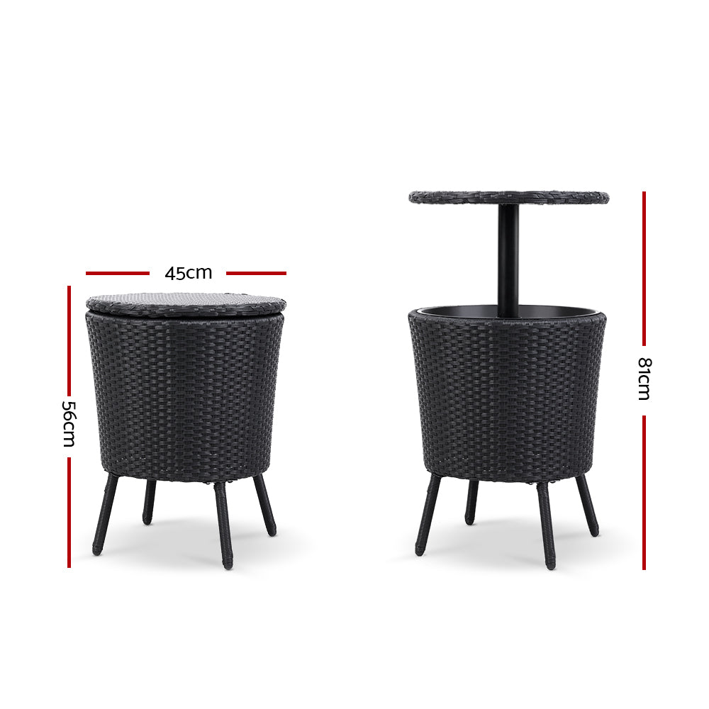 Bar Table Outdoor Setting Cooler Ice Bucket Storage Box Coffee Side Tables Party Pool Patio