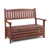 Gardeon Outdoor Storage Bench Box Wooden Garden Chair 2 Seat Timber Furniture Brown