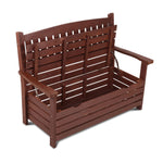 Gardeon Outdoor Storage Bench Box Wooden Garden Chair 2 Seat Timber Furniture Brown