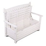 Gardeon Outdoor Storage Bench Box Wooden Garden Chair 2 Seat Timber Furniture White