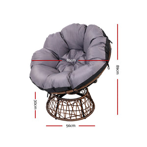 Gardeon Papasan Chair - Brown