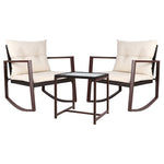 Gardeon Outdoor Chair Rocking Set - Brown