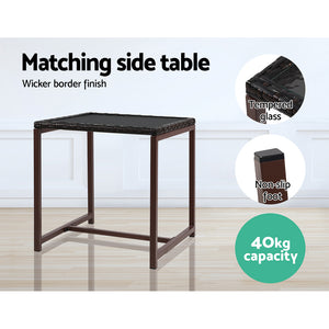 Gardeon Outdoor Chair Rocking Set - Brown