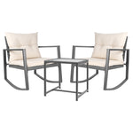 Gardeon Outdoor Chair Rocking Set - Grey
