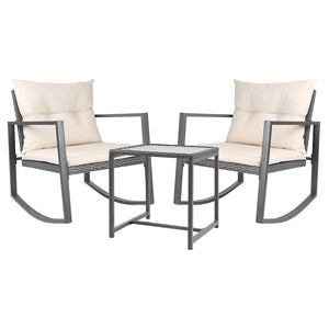 Gardeon Outdoor Chair Rocking Set - Grey