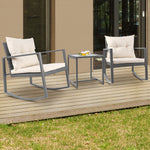 Gardeon Outdoor Chair Rocking Set - Grey