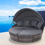 Outdoor Lounge Setting Patio Furniture Sofa Wicker Rattan Garden Set Table Grey