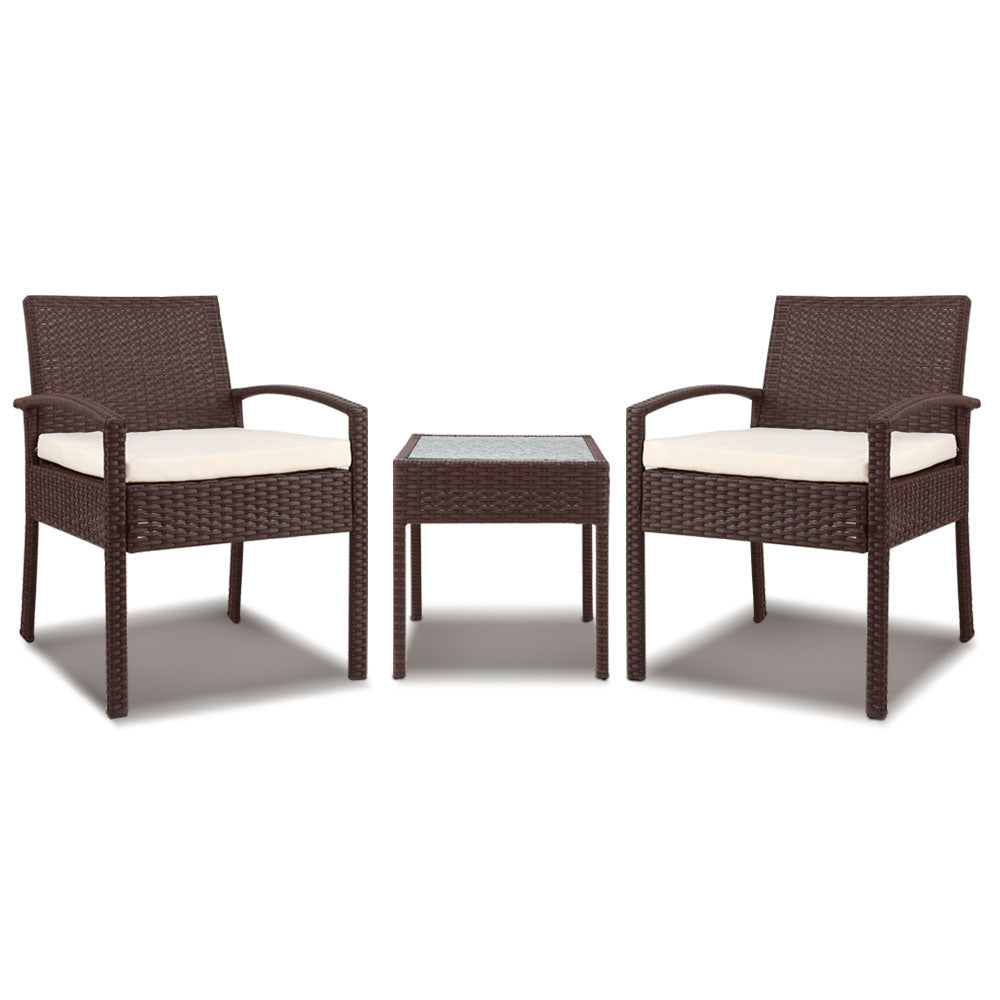 Gardeon 3-piece Outdoor Set - Brown