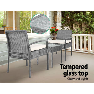 Gardeon 3-piece Outdoor Set - Grey