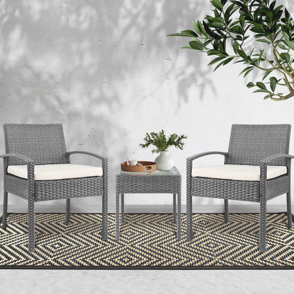 Gardeon 3-piece Outdoor Set - Grey