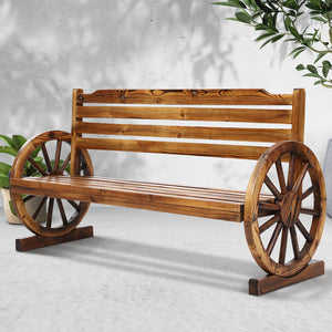 Gardeon Garden Bench Wooden Wagon Chair 3 Seat Outdoor Furniture Backyard Lounge