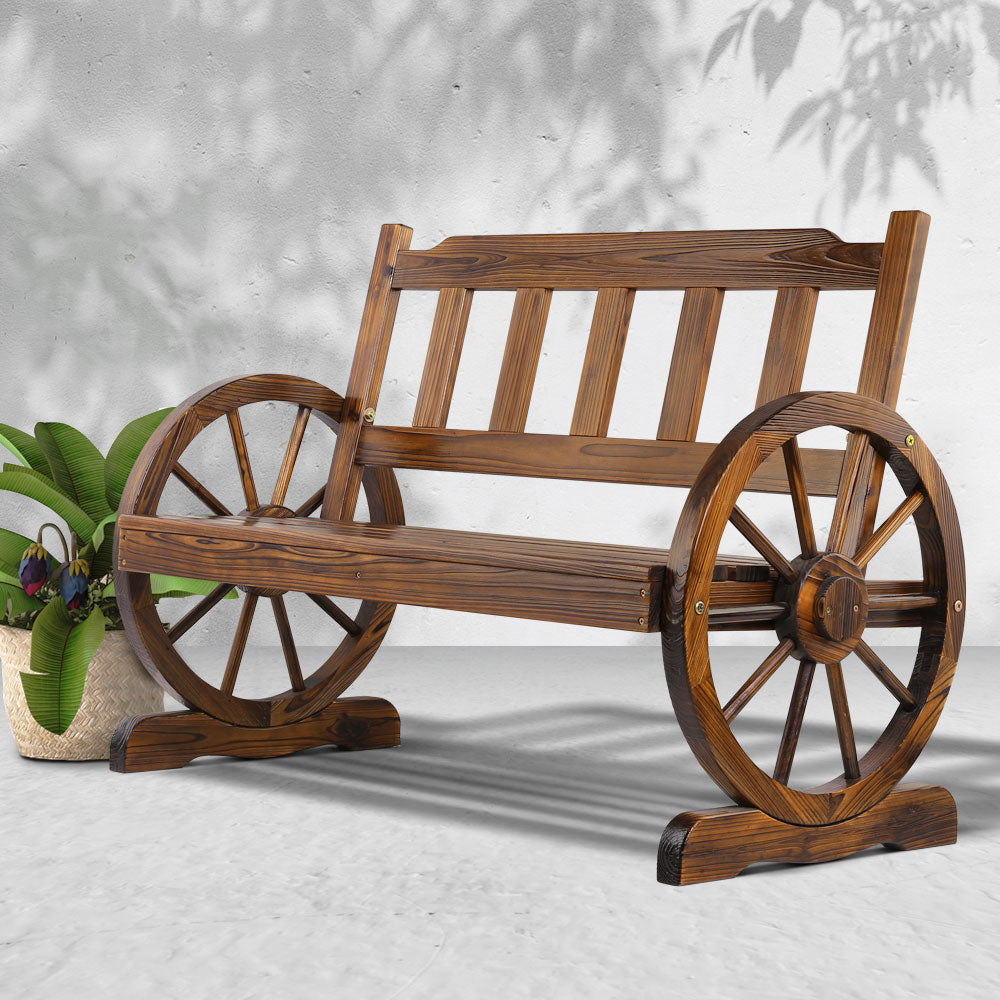 Gardeon Wooden Wagon Wheel Chair 