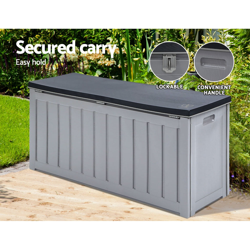 Gardeon Outdoor Storage Box Bench Seat Lockable 240L