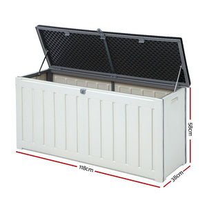 Gardeon Outdoor Storage Box Bench Seat Lockable 240L