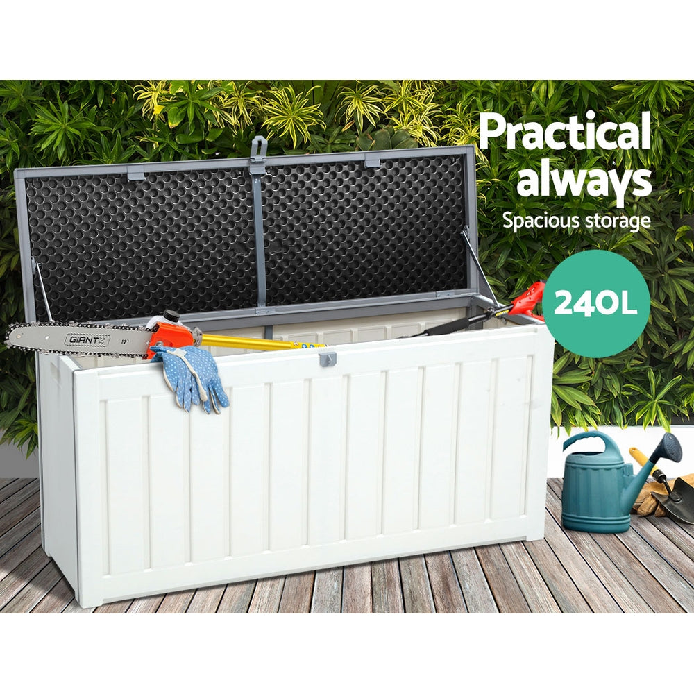 Gardeon Outdoor Storage Box Bench Seat Lockable 240L