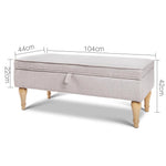 Artiss Fabric Storage Ottoman - Beige