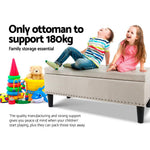 Artiss Fabric Storage Ottoman - Taupe