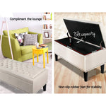 Artiss Fabric Storage Ottoman - Taupe
