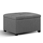 Artiss Storage Ottoman Blanket Box Fabric Foot Stool Rest Chest Couch Bench Toy Grey
