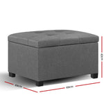 Artiss Storage Ottoman Blanket Box Fabric Foot Stool Rest Chest Couch Bench Toy Grey