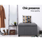 Artiss Storage Ottoman Blanket Box Fabric Foot Stool Rest Chest Couch Bench Toy Grey