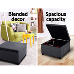 Artiss Storage Ottoman Blanket Box Velvet Foot Stool Rest Chest Couch Bench Toy Charcoal