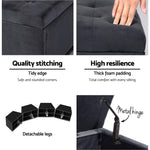 Artiss Storage Ottoman Blanket Box Velvet Foot Stool Rest Chest Couch Bench Toy Charcoal