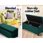 Artiss Storage Ottoman Blanket Box Velvet Foot Stool Rest Chest Couch Toy Green